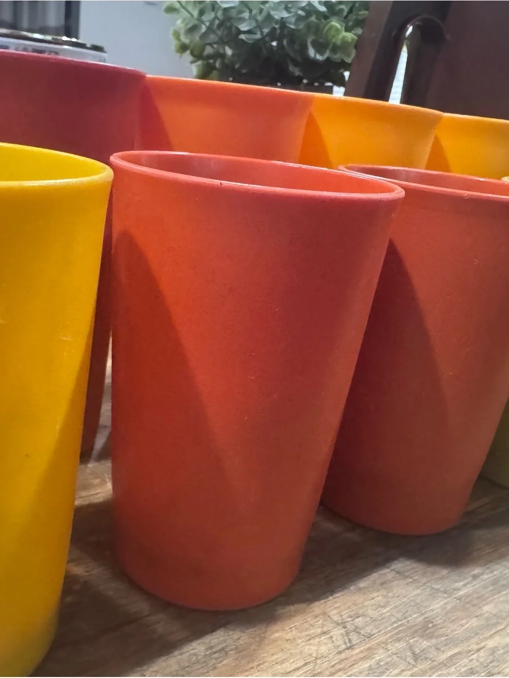 Tupperware Tumblers - Set of Assorted Cups and brown pitcher with lid